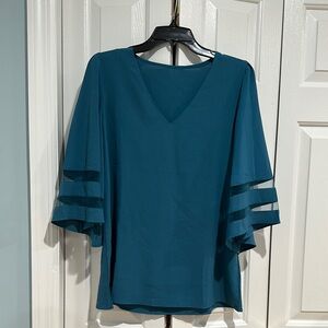 Blue work Blouse Relaxed Fit